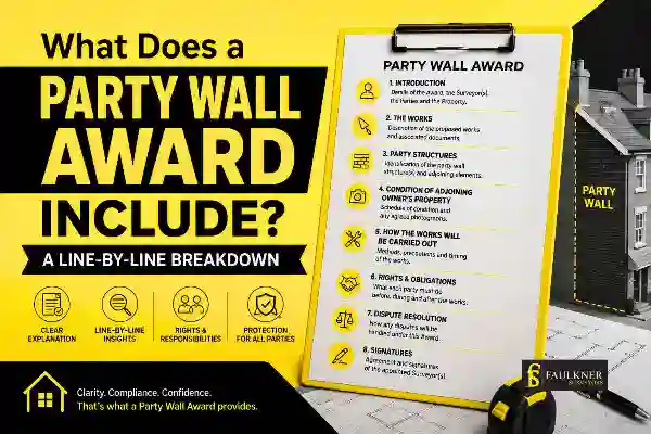 Party Wall Awards Explained Line-by-Line: What Property Owners and Neighbours Need to Know 1 What Does a Party Wall Award Include? A Line-by-Line Breakdown Borehamwood